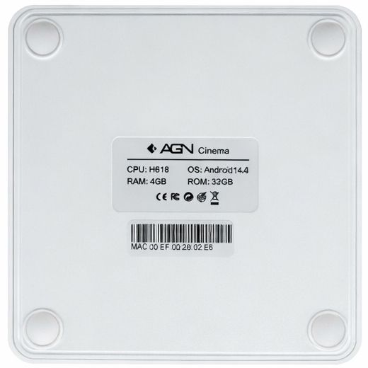 TV Медіаплеєр AGN Media Box Cinema 4/32Gb/Allwinner H618/ Android 14/ WiFi 2.4G+5G/LAN:100M/ BT 5.4 (AGNCINEMA432)