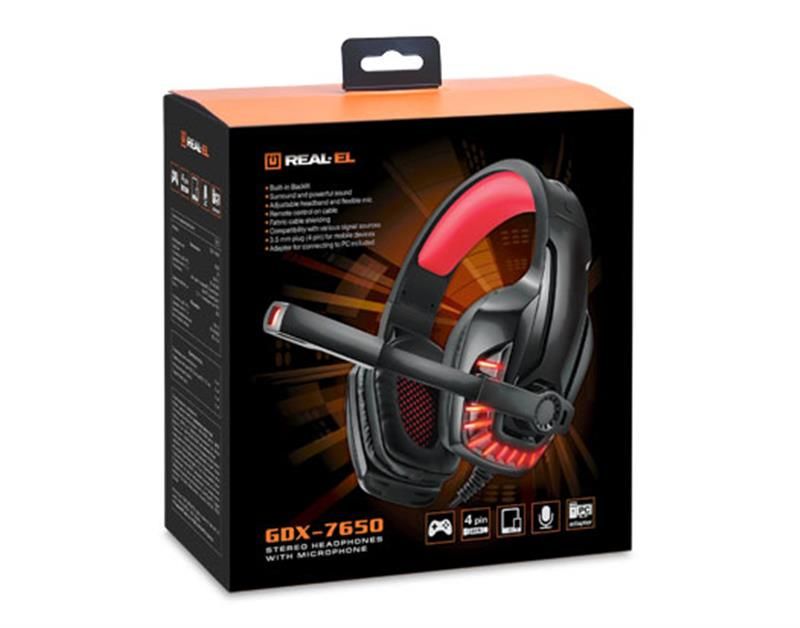 Гарнитура REAL-EL GDX-7650 Black/Red (EL124100043)