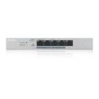 Коммутатор ZYXEL GS1200-5HP v2 (1xGE, 4хGE PoE, max 60W, металл, настольный, бесшумный, WebSmart) (GS1200-5HPV2-EU0101F)