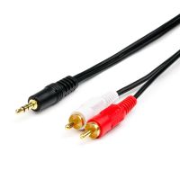 Аудіо-кабель  Atcom mini-jack 3.5мм(M)-2xRCA-тюльпан(M) 3м пакет (10708)