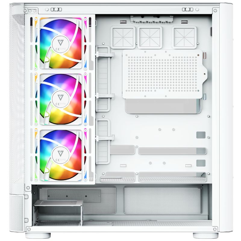 Корпус Modecom VOLCANO AQ500 ARGB MIDI FRONT LCD 6,2”, 4x120mm fans WHITE без БЖ ATX (MC-A-AQ500-4FA-W)