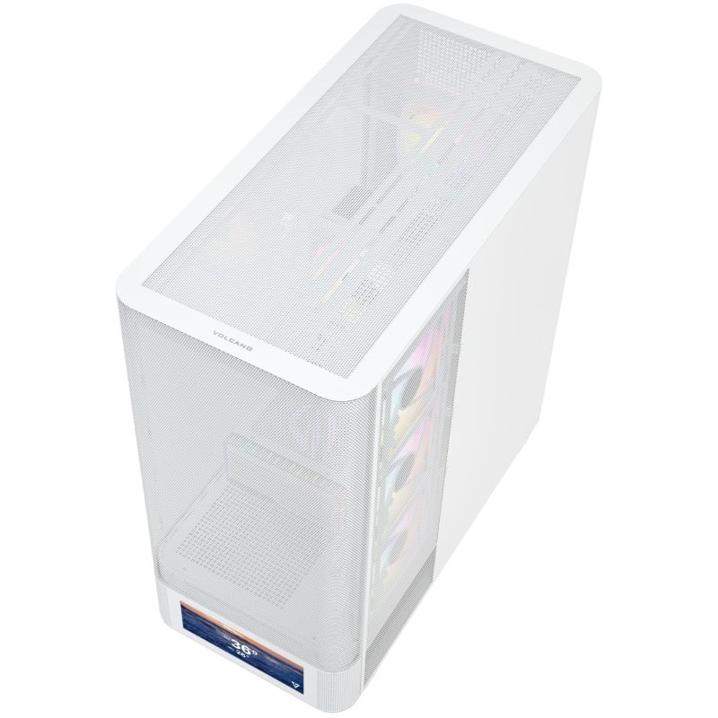 Корпус Modecom VOLCANO AQ500 ARGB MIDI FRONT LCD 6,2”, 4x120mm fans WHITE без БЖ ATX (MC-A-AQ500-4FA-W)