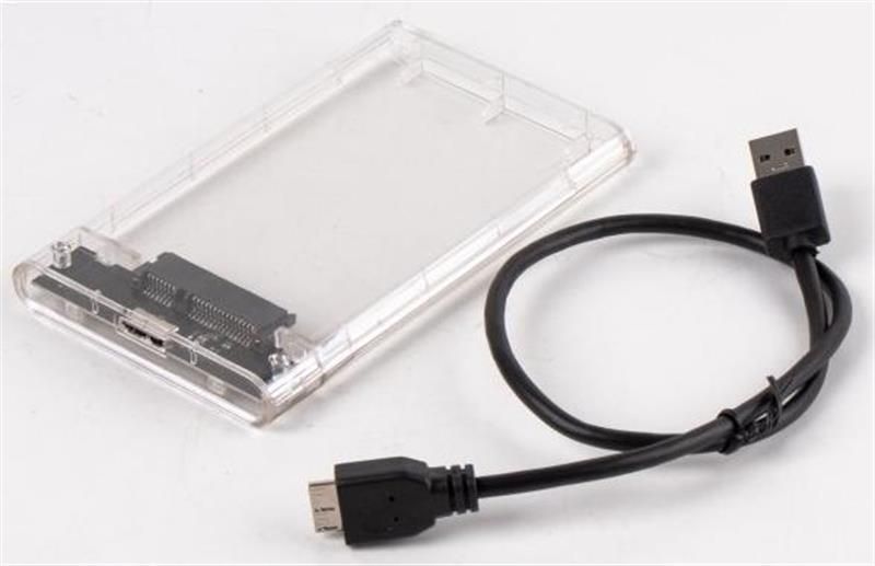 Зовнішній карман USB3.0 для HDD/SSD SATA 2.5" AgeStar Transparent (3UB2P4)