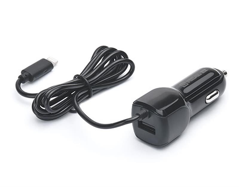 Автомобільний зарядний пристрій REAL-EL CA-17 (2USB, 2.1A) Black + кабель Lightning (EL123160010)