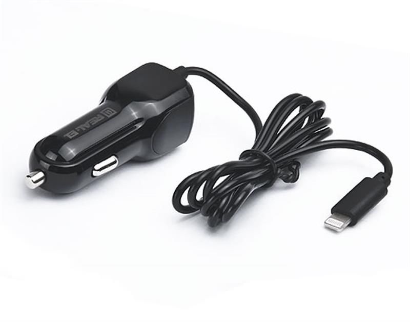 Автомобільний зарядний пристрій REAL-EL CA-17 (2USB, 2.1A) Black + кабель Lightning (EL123160010)