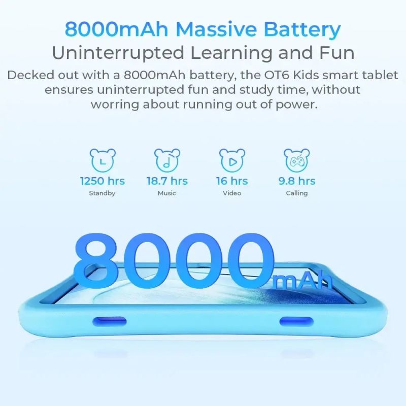 Планшет Oukitel OT6kids 10" HD+ /4GB/64GB/ RK3562 /8000mAh/ 5+2Мп/ WIFI Blue (OT6_Kids_Blue)