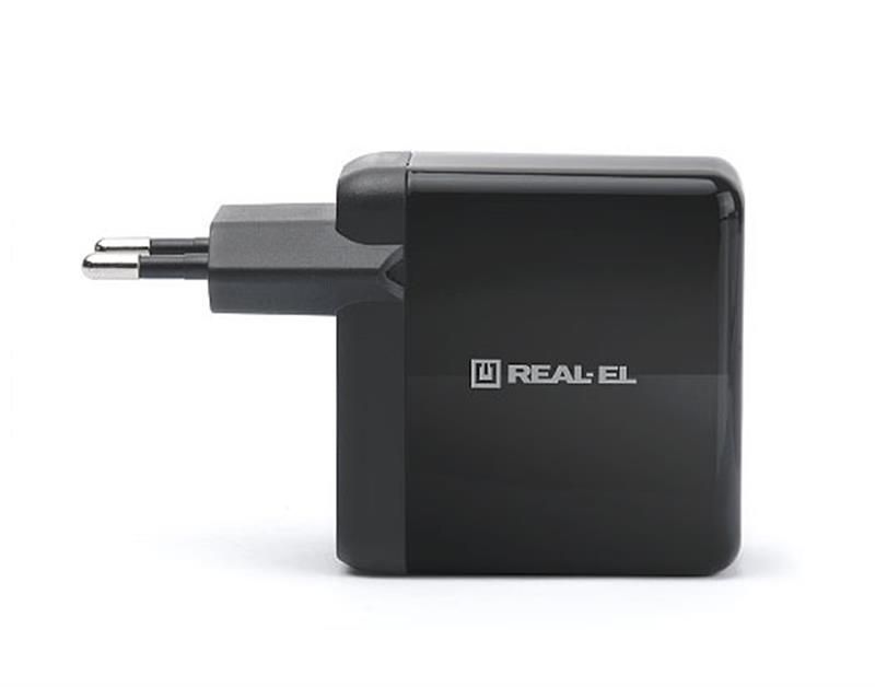 Сетевое зарядное устройство REAL-EL CH-350 QC3.0 (2USB, 3A) Black (EL123160017)