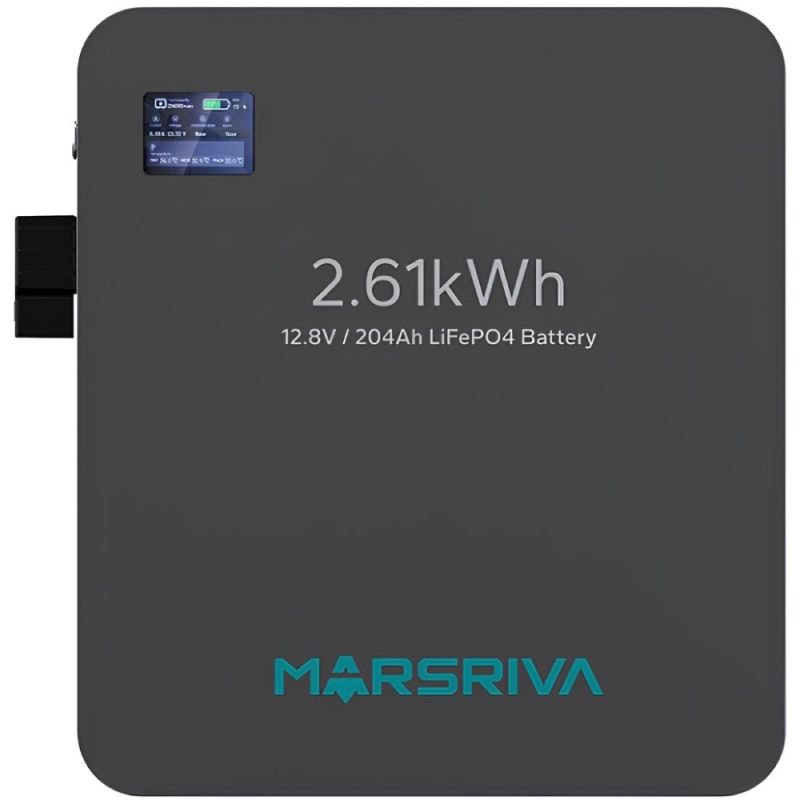 Акумуляторна батарея Marsriva LiFePO4, 12.8V/204Ah, 2.61kWh, настінне кріплення (MR-LFP12-200-WMD)
