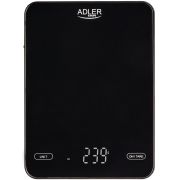 Ваги кухонні Adler AD 3177 black електронні/ 10кг/ г; мл, унція/ USB type C/ автовимкнення/ скло (AD3177B)