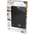 Ваги кухонні Adler AD 3177 black електронні/ 10кг/ г; мл, унція/ USB type C/ автовимкнення/ скло (AD3177B)