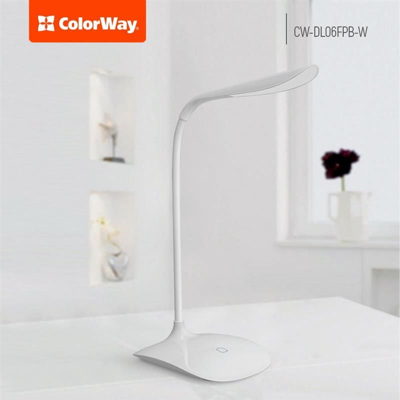 Настільна лампа LED ColorWay White (CW-DL06FPB-W)