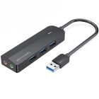 Док станція USB3.0 --> USBx3,3.0/2хTRS Audio/USB MicroUSB 10W, 1.0 м. Vention (CHIBF)