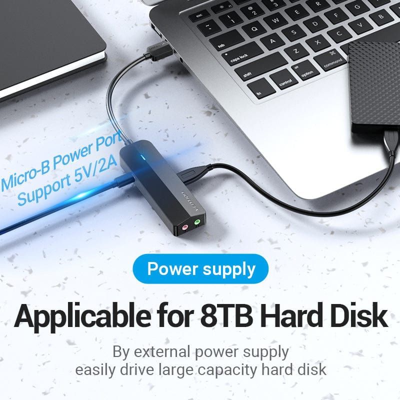 Док станція USB3.0 --> USBx3,3.0/2хTRS Audio/USB MicroUSB 10W, 1.0 м. Vention (CHIBF)