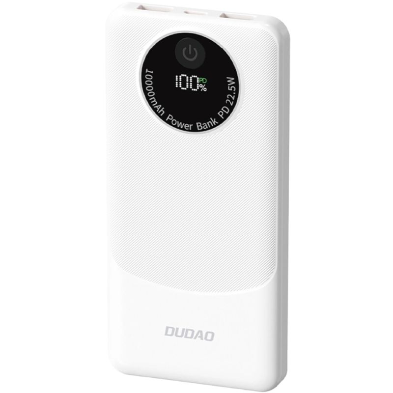 УМБ Dudao 10000mAh K12 22,5W PD,QC 2xUSB-A,USB-C In/Out White (6976625333875)