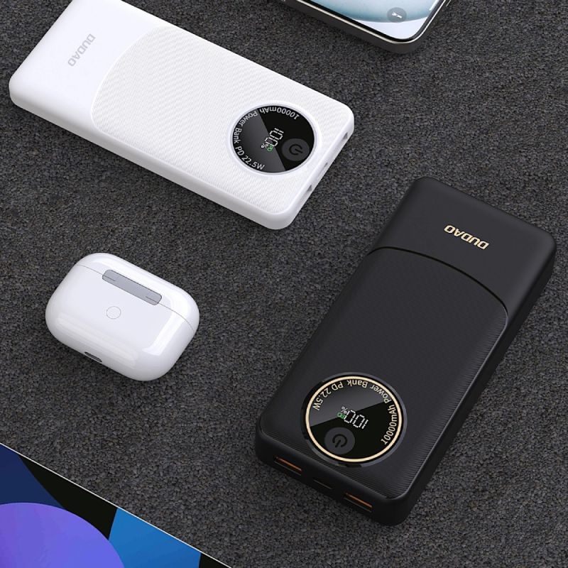 УМБ Dudao 10000mAh K12 22,5W PD,QC 2xUSB-A,USB-C In/Out White (6976625333875)