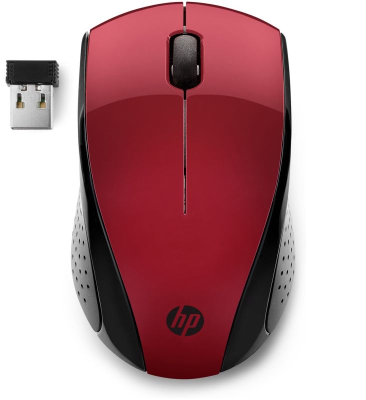Мишка бездротова HP 220, 3 кн., 1600 dpi, чорно-червона (7KX10AA)