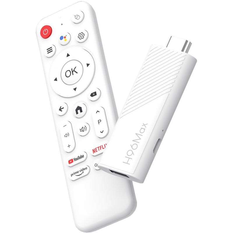 TV Медіаплеєр H96 MAX H313 TV Stick 2/16Gb/ Allwinner H313/ Android 14/ WiFi 2.4G+5G/білий (H313_TV_STICK)