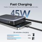 УМБ Ugreen 20000mAh 45W PD/QC, USB-A,USB-С IN/OUT, with built in USB-C cable (PB536) Gray (55988B)