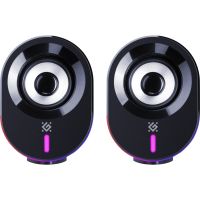 Акустична система 2.0 Defender Solar 8, 10Вт, Bluetooth, RGB підсвітка, USB, чорна (65938)