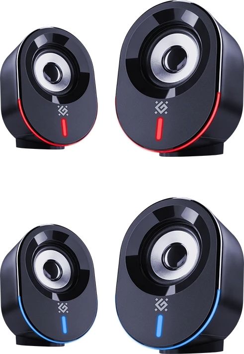 Акустична система 2.0 Defender Solar 8, 10Вт, Bluetooth, RGB підсвітка, USB, чорна (65938)
