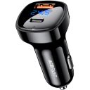 Автозарядка 2xUSB 66W (USB-C + USB-A) B4 with digital display Acefast (6974316280392)
