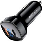 Автозарядка 2xUSB 66W (USB-C + USB-A) B4 with digital display Acefast (6974316280392)