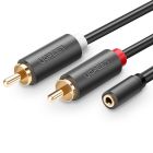 Кабель AUX Audio TRS - RCAx2 M/M 0.25м UGREEN AV102 Сірий (10561)