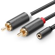 Кабель AUX Audio TRS - RCAx2 M/M 0.25м UGREEN AV102 Сірий (10561)