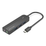 Док-станція USB3.1 Type-C --> USB-Ax3, 3.0/3.5mm Sound Adapter/MicroUSB 10W чорний Vention (TGQBB)