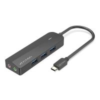 Док-станція USB3.1 Type-C --> USB-Ax3, 3.0/3.5mm Sound Adapter/MicroUSB 10W чорний Vention (TGQBB)