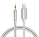 Кабель AUX Lightning - TRS Audio M/M 1м Silver (S0990)