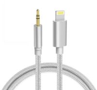 Кабель AUX Lightning - TRS Audio M/M 1м Silver (S0990)