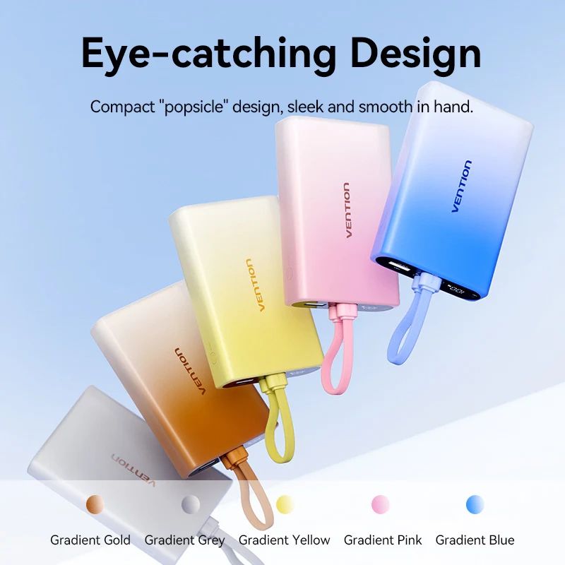 УМБ Vention 10000mAh 22,5W PD, USB-A, USB-C In/Out, Lightning In/Out, Blue (FHZL0)