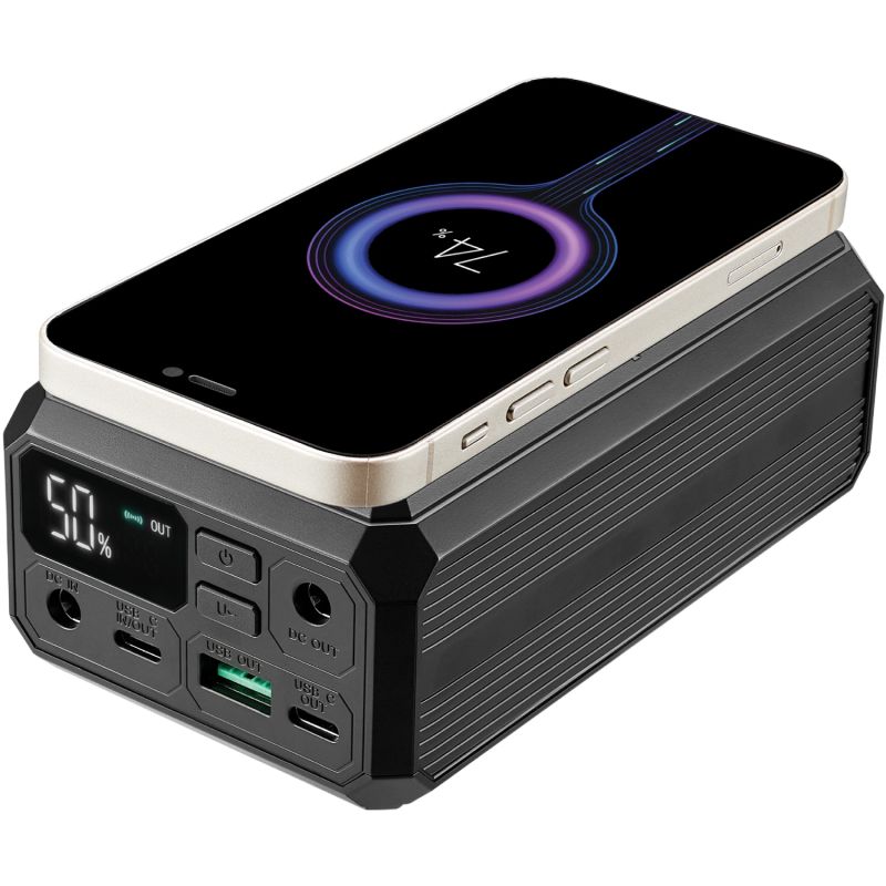 УМБ Sandberg 27000mAh Laptop DC12–24v 84W,100W PD, QC3.0, USB-A, 2xDC, 2xUSB-C, QI-10W, PowerThru (421-13)