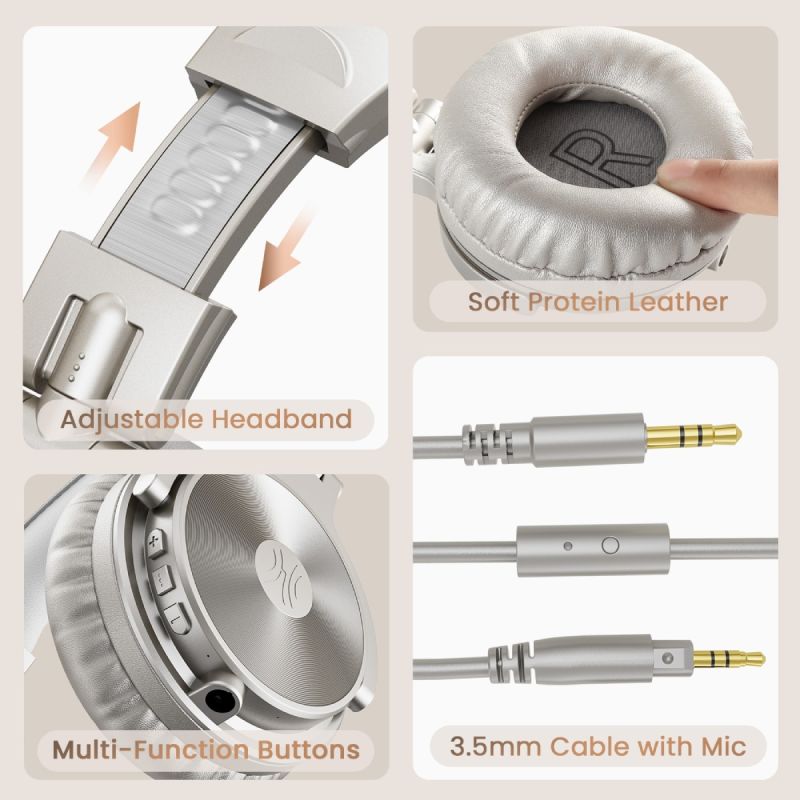 Гарнітура OneOdio Studio Pro C, Bluetooth+3,5мм, Silver (Pro C Silver)