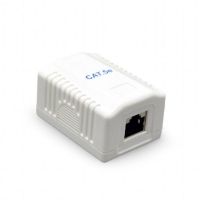 Розетка Cablexpert RJ-45, Cat5е, зовнішня, біла (NCAC-1U5E-01)
