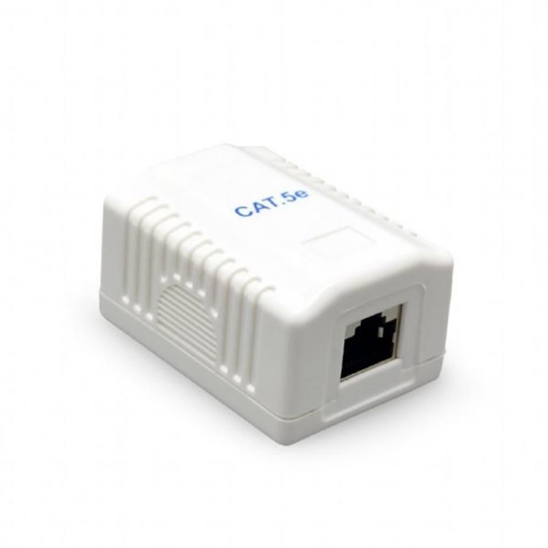 Розетка Cablexpert RJ-45, Cat5е, зовнішня, біла (NCAC-1U5E-01)