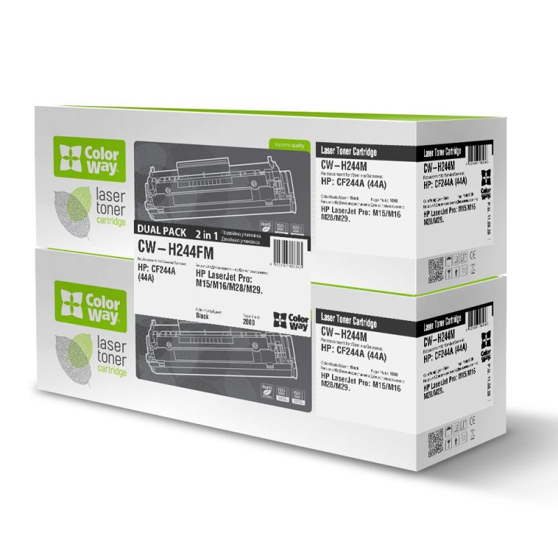 Картридж ColorWay HP LJ Pro M15/M28 Black (CF244A) Dual Pack (CW-H244FM)
