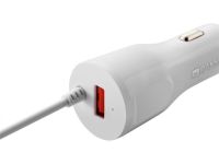 Автомобільний зарядний пристрій Canyon (1USB, 2.4A) White + кабель Lightning (CNE-CCA033W)