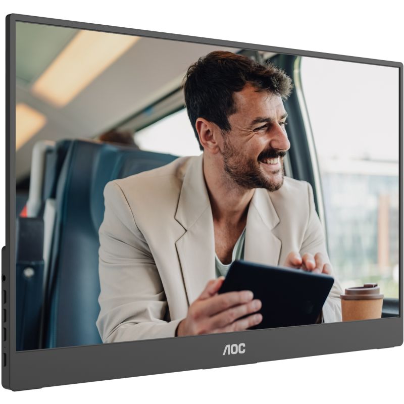 TFT 15.6" AOC 16T20E2, IPS, HDMI, USB- C, колонки, чорний (16T20E2)
