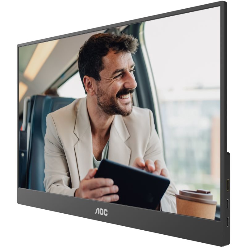TFT 15.6" AOC 16T20E2, IPS, HDMI, USB- C, колонки, чорний (16T20E2)