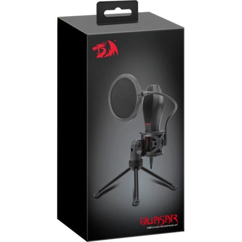 Ігровий стрім мікрофон Redragon Quasar GM200 USB, підставка, кабель 1.5м (78089)