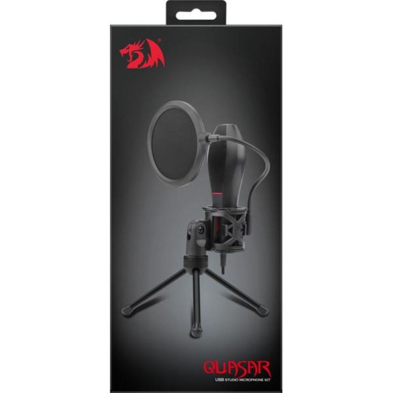 Ігровий стрім мікрофон Redragon Quasar GM200 USB, підставка, кабель 1.5м (78089)
