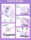 Зарядний пристрій 3xUSB 65W (2xUSB-C+USB-A) Gan Robot tech Fast Charger Фіолетовий CD361 Ugreen (35291)
