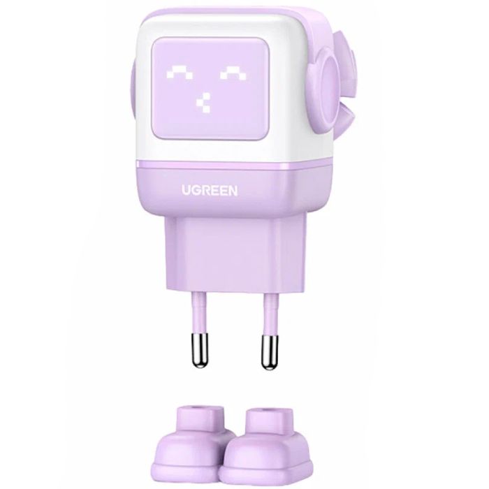 Зарядний пристрій 3xUSB 65W (2xUSB-C+USB-A) Gan Robot tech Fast Charger Фіолетовий CD361 Ugreen (35291)