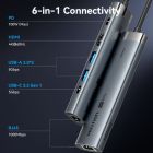 Док-станція USB3.2 Type-C --> HDMI 4K60Hz/USB 3.0x2/RJ45/PD 100W Hub 6-in-1 Vention (TGNHB)