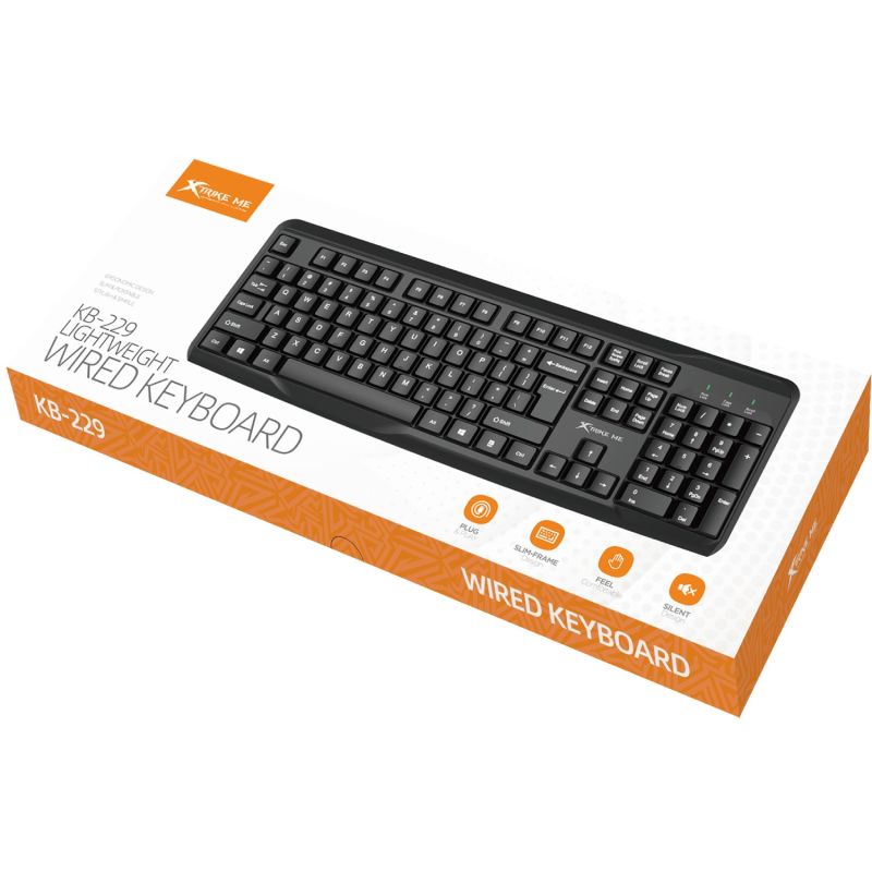 Клавіатура XTRIKE ME KB-229 UA 104 кл. USB, чорна (KB-229UA)