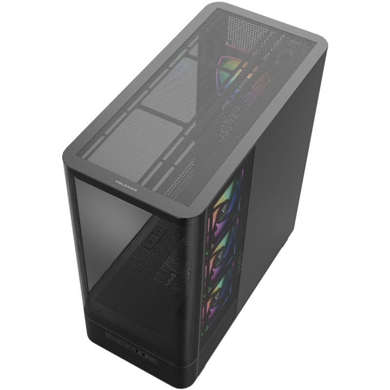 Корпус Modecom VOLCANO AQ400 ARGB MIDI SIDE LCD 6,2”, 4x120mm fans BLACK без БЖ ATX (MC-A-AQ400-4FA-B)