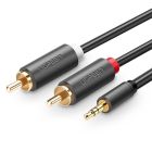 Кабель AUX Audio TRS - RCAx2 M/M 5.0м UGREEN AV102 Чорний (10513)
