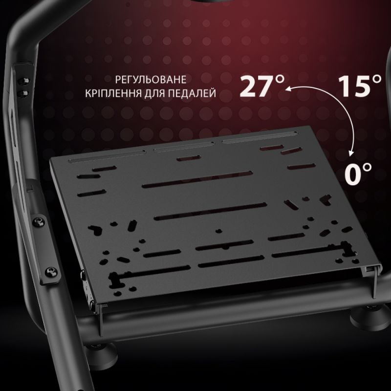 Крісло ігрове кокпіт AGN із кріпленням для керма, монітора, педалей та коробки передач чорне (AGN03-BS-KP02)